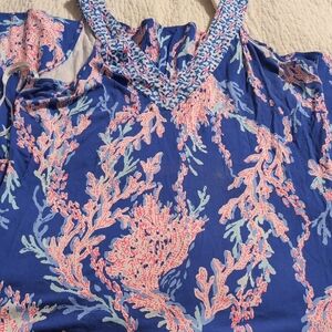 Lilly Pulitzer Pink and Blue Floral Dress, Size XL
